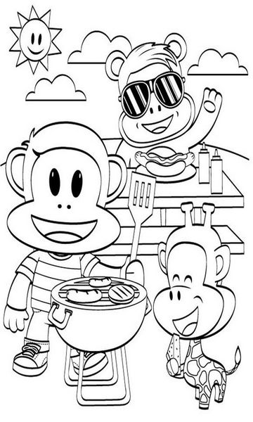 kolorowanka Juliusz Junior malowanka do wydruku małpka Disney z bajki dla dzieci nr 48